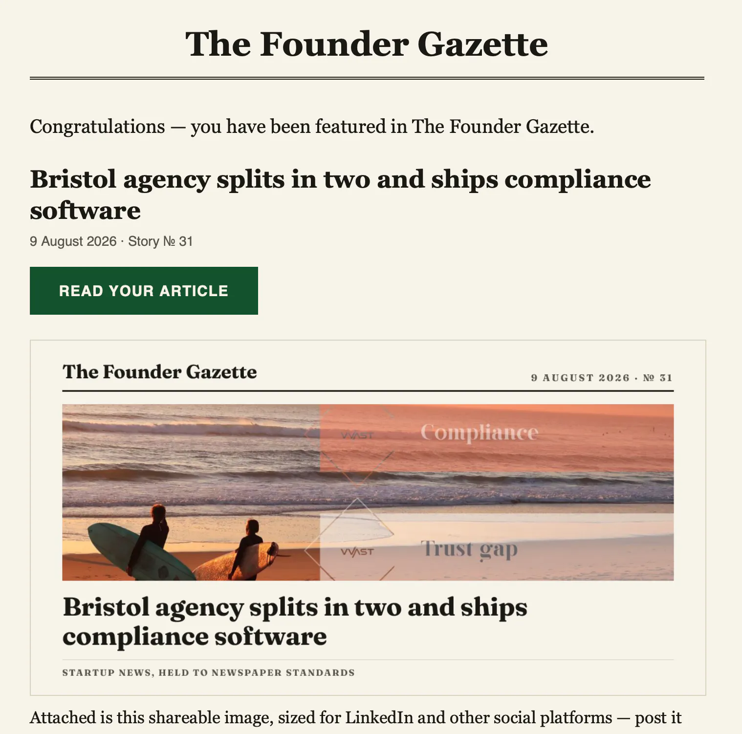 The Founder Gazette gallery image