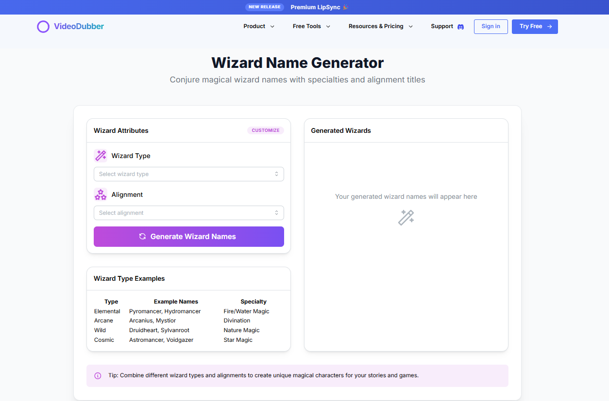 Wizard Name Generator gallery image