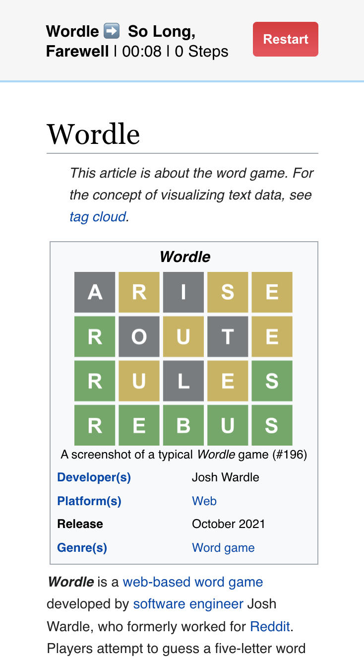 The Wikipedia Game gallery image
