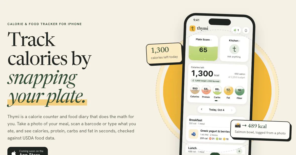 Thymi :AI Calorie tracker & Food planner gallery image