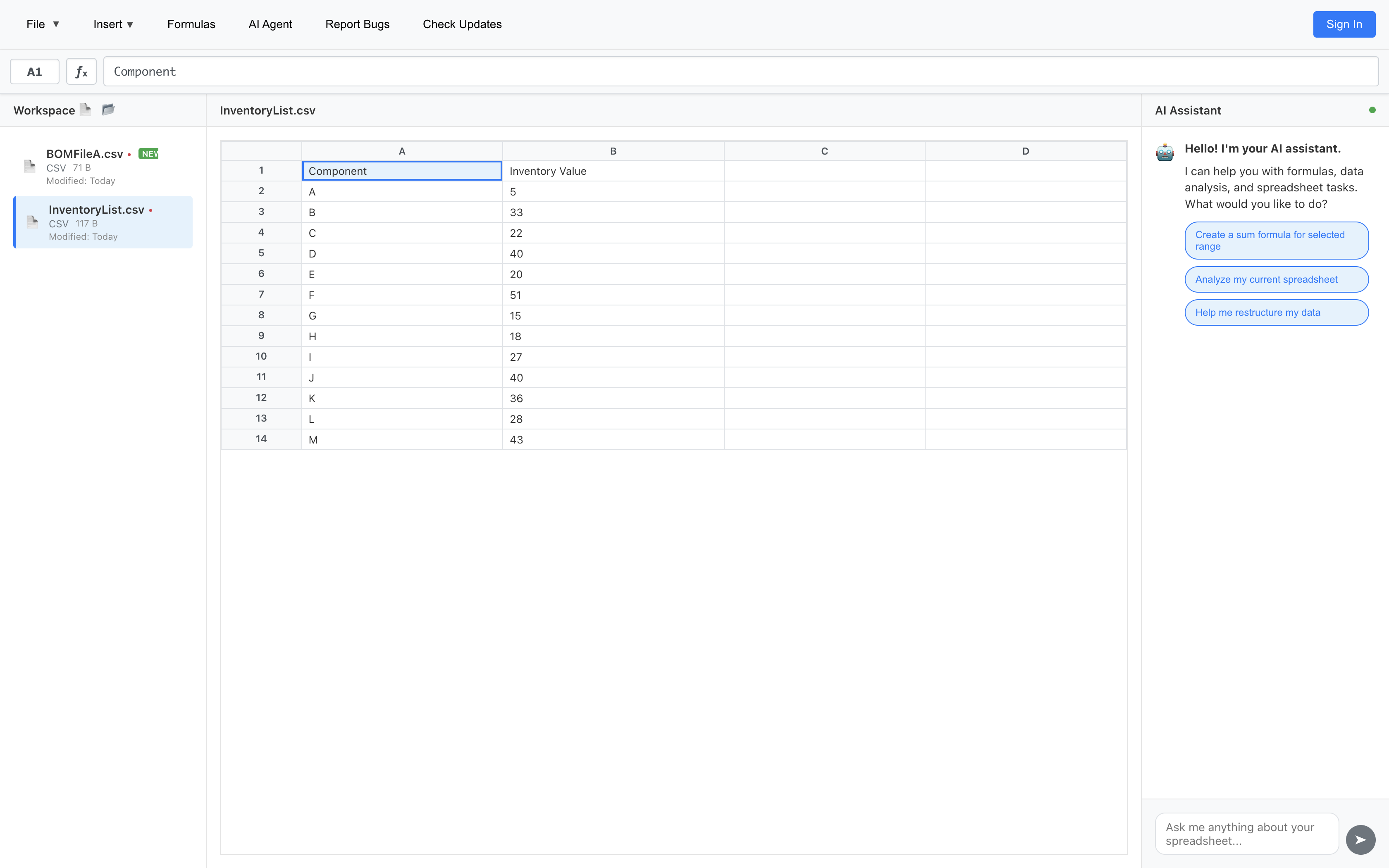 TabSparks - The AI Spreadsheet App gallery image