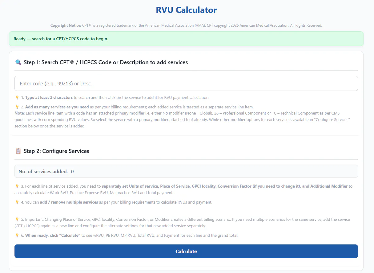 RVU Calculator gallery image
