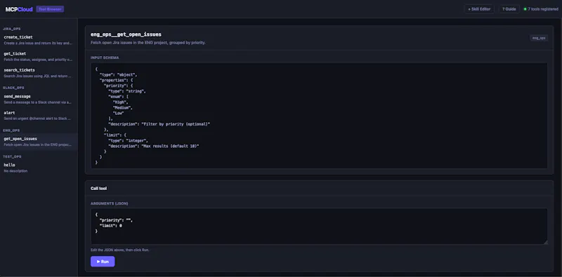 MCPCloud screenshot 2