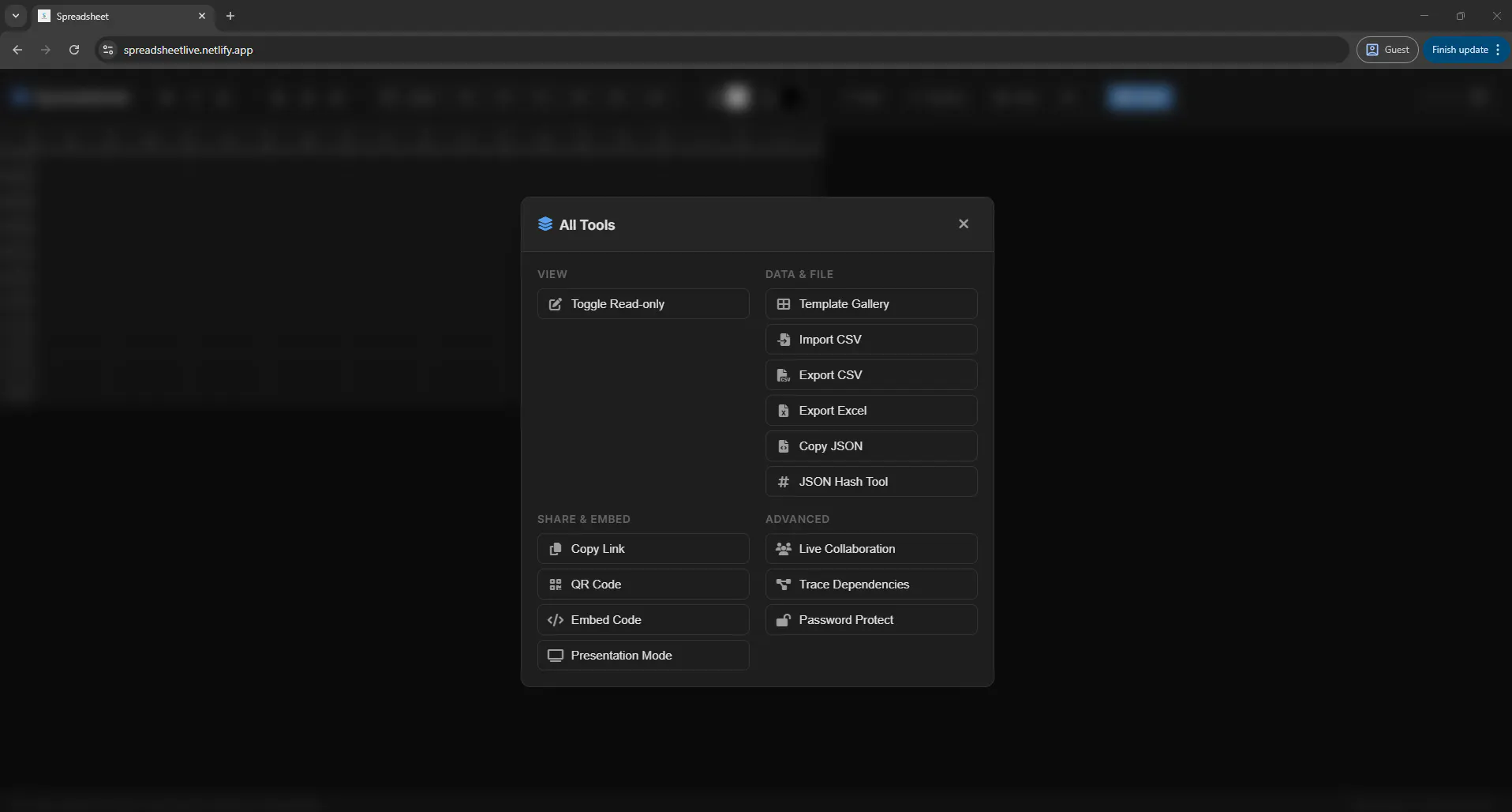 Spreadsheet gallery image