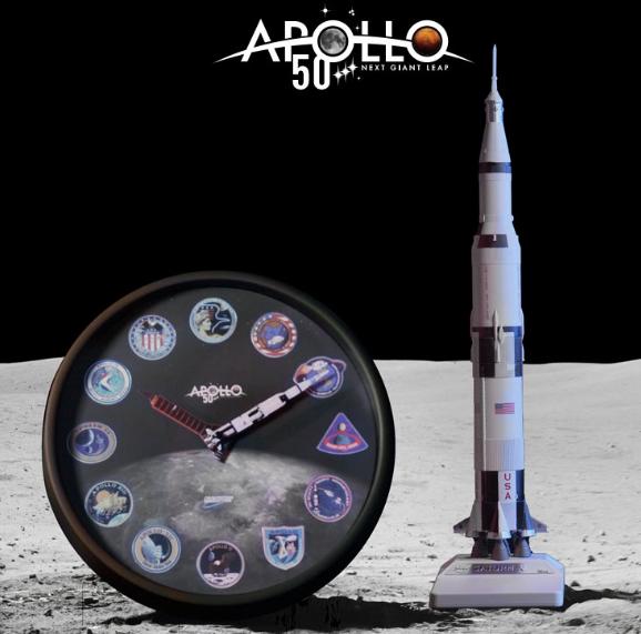 Apollo AR Clock&Saturn V AR Metal Model