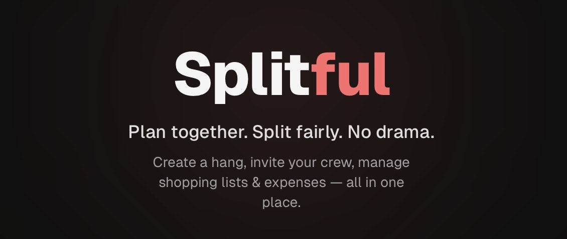Splitful.app Plan hangs, split expenses - Product Hunt launch logo and brand identity