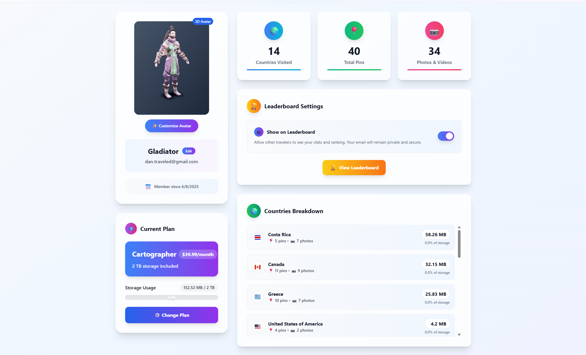 وسائط سافر - Gamify رحلاتك بالخرائط والرمال الرمزية والإنجازات 3