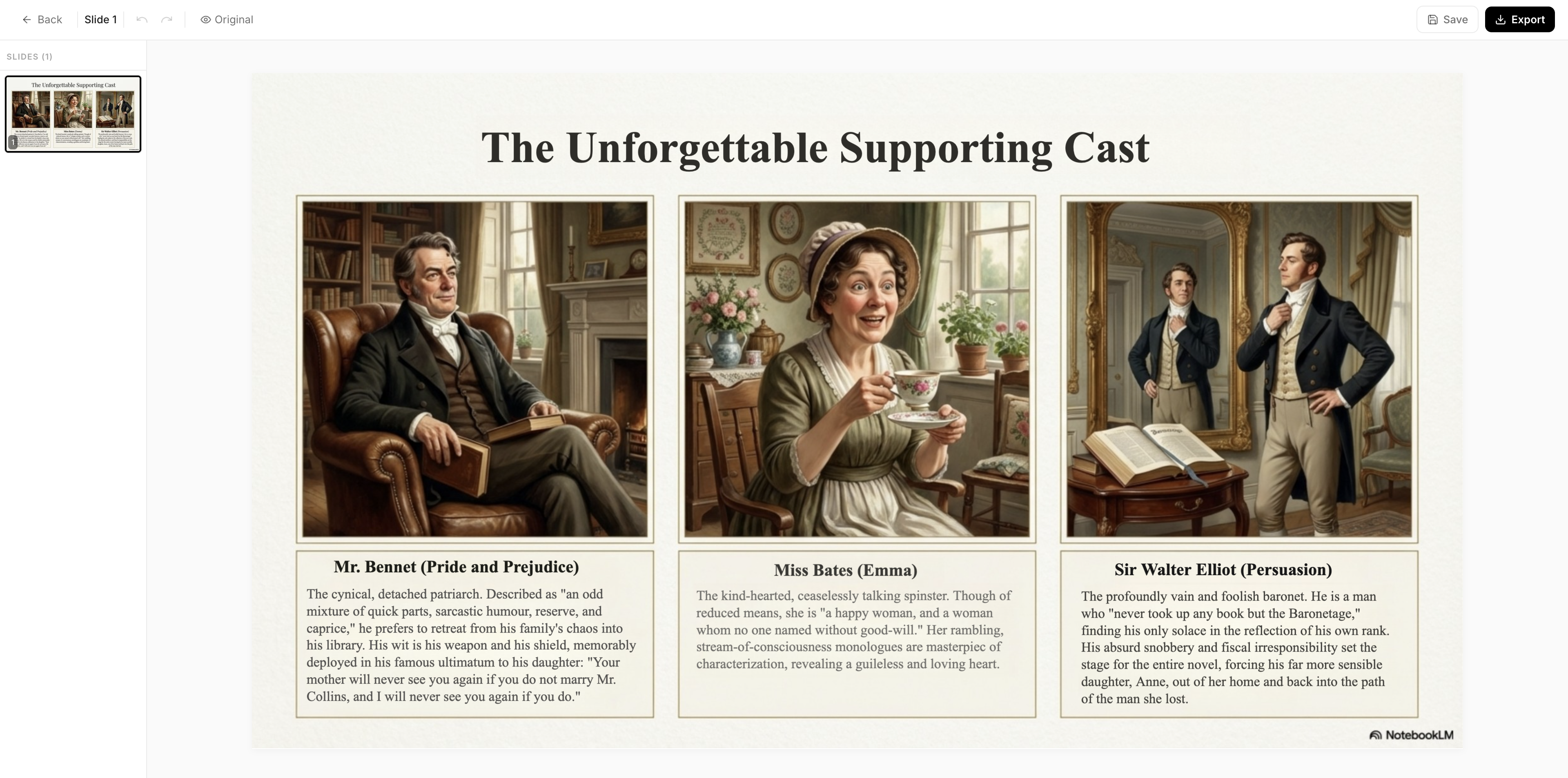 Slideable gallery image