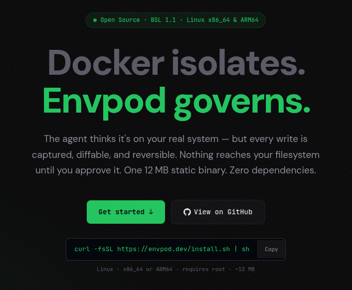 Envpod - Governance for AI agents