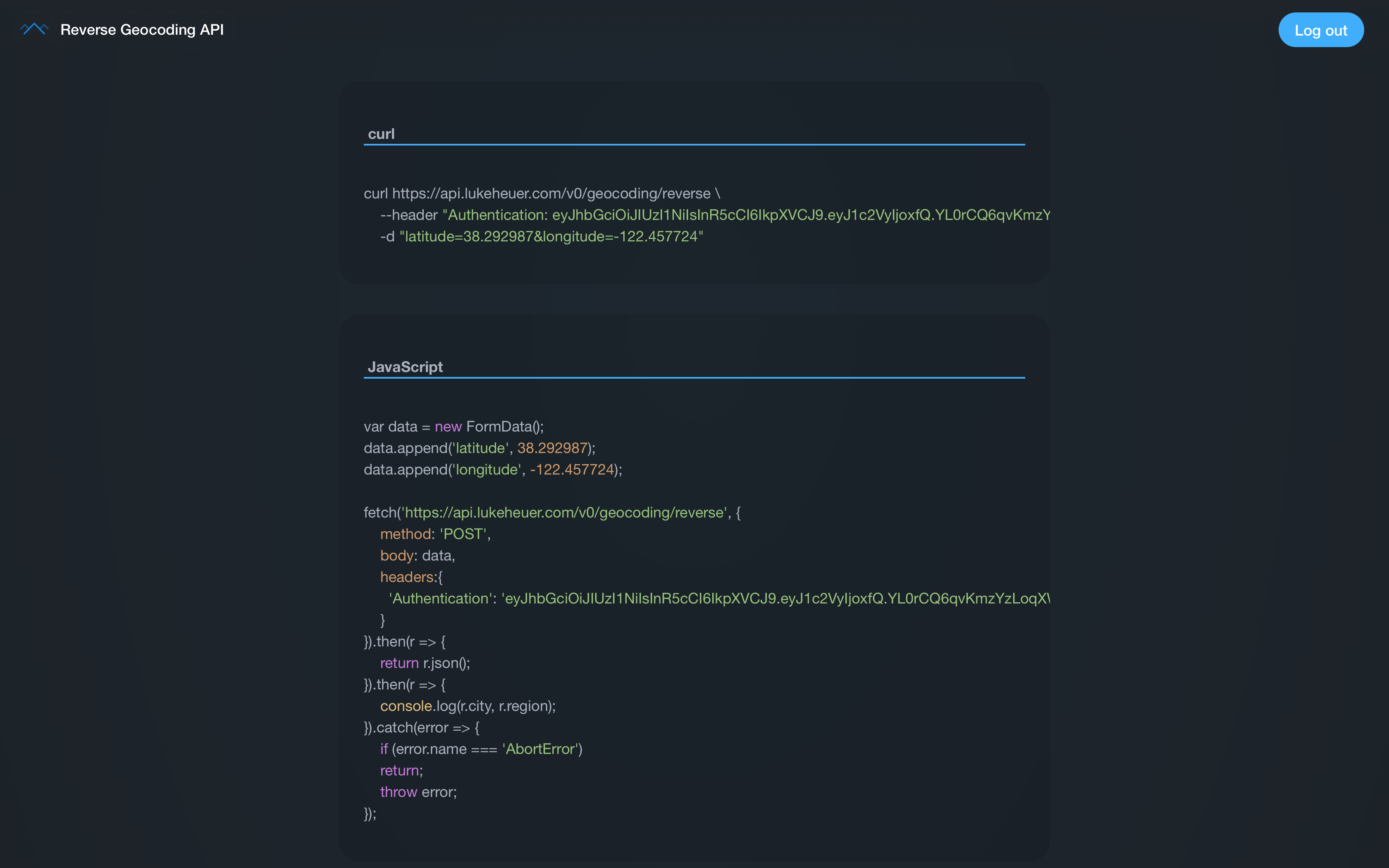 Reverse Geocoding API gallery image