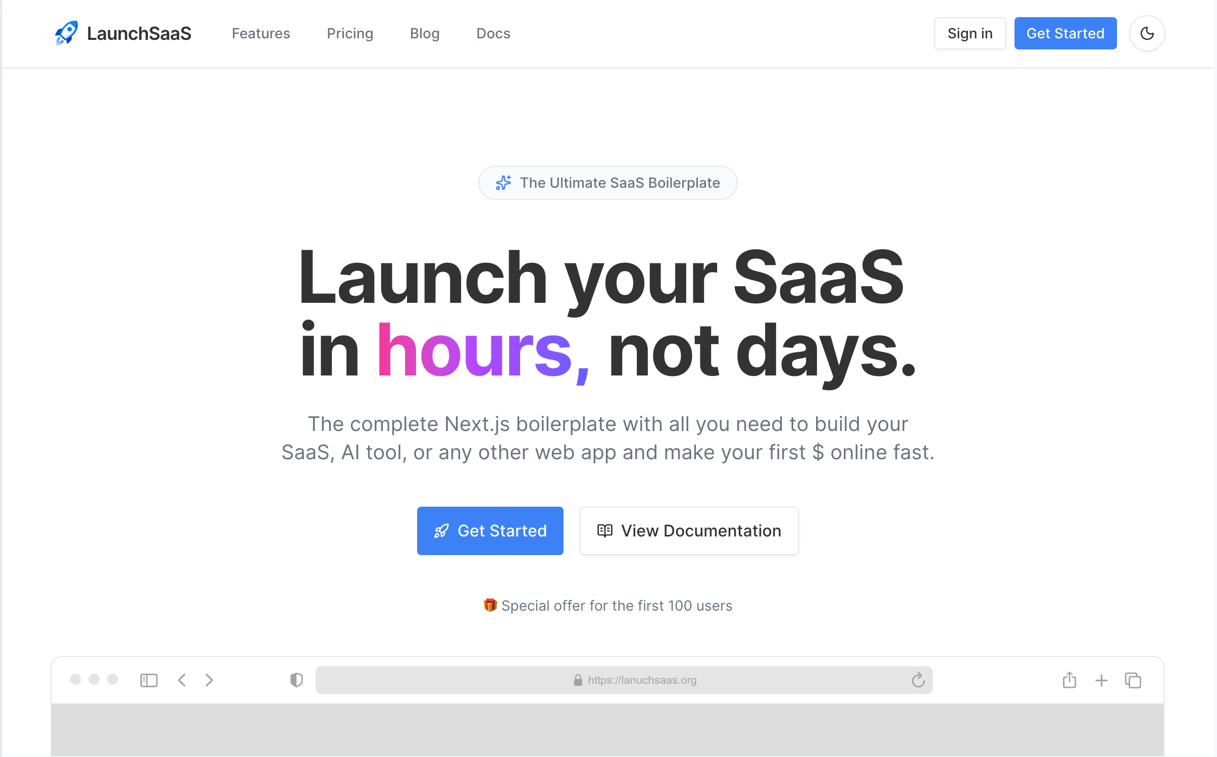 LaunchSaaS - Main product screenshot demonstrating key features and user interface