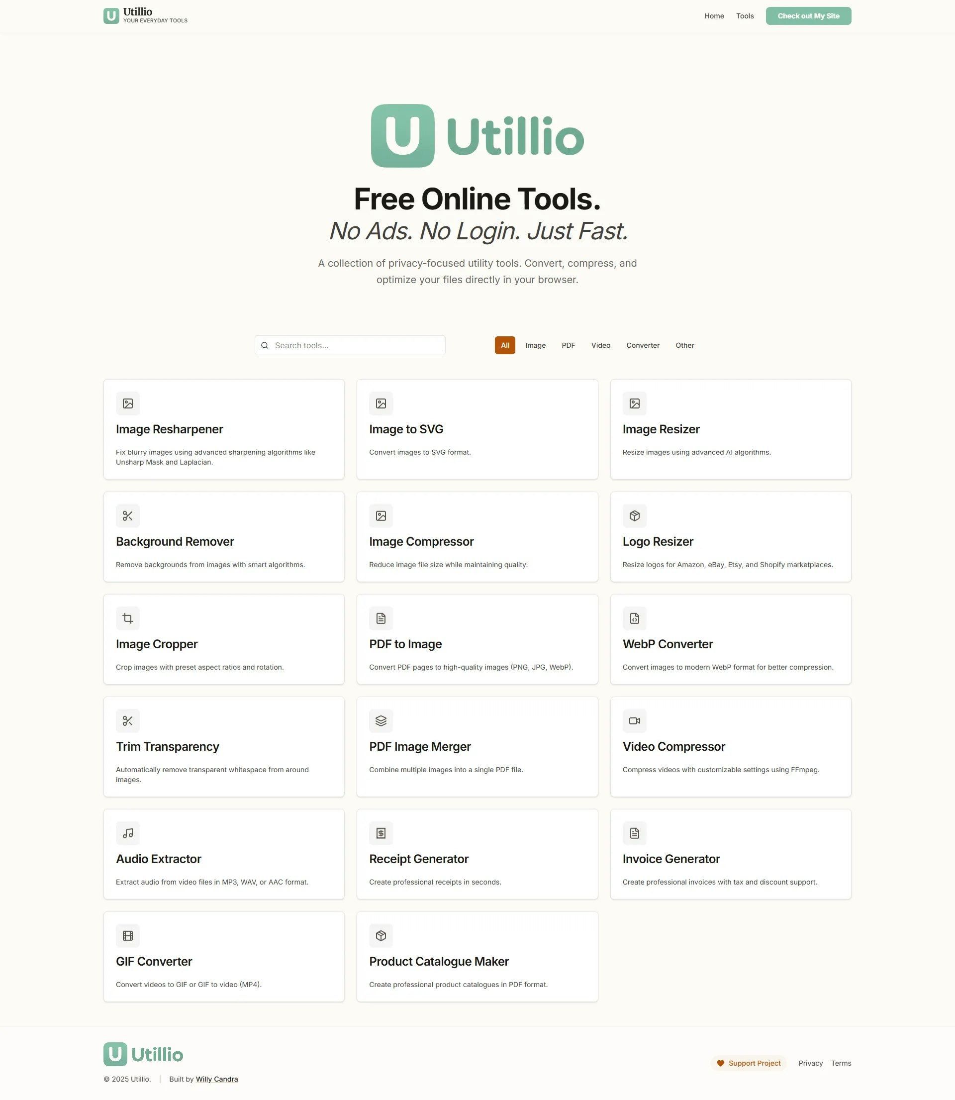 Utillio, Your Free Tools without hassle - Main product screenshot demonstrating key features and user interface