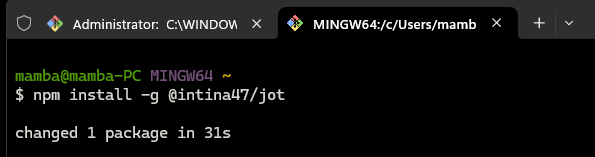 jot — a terminal notebook gallery image