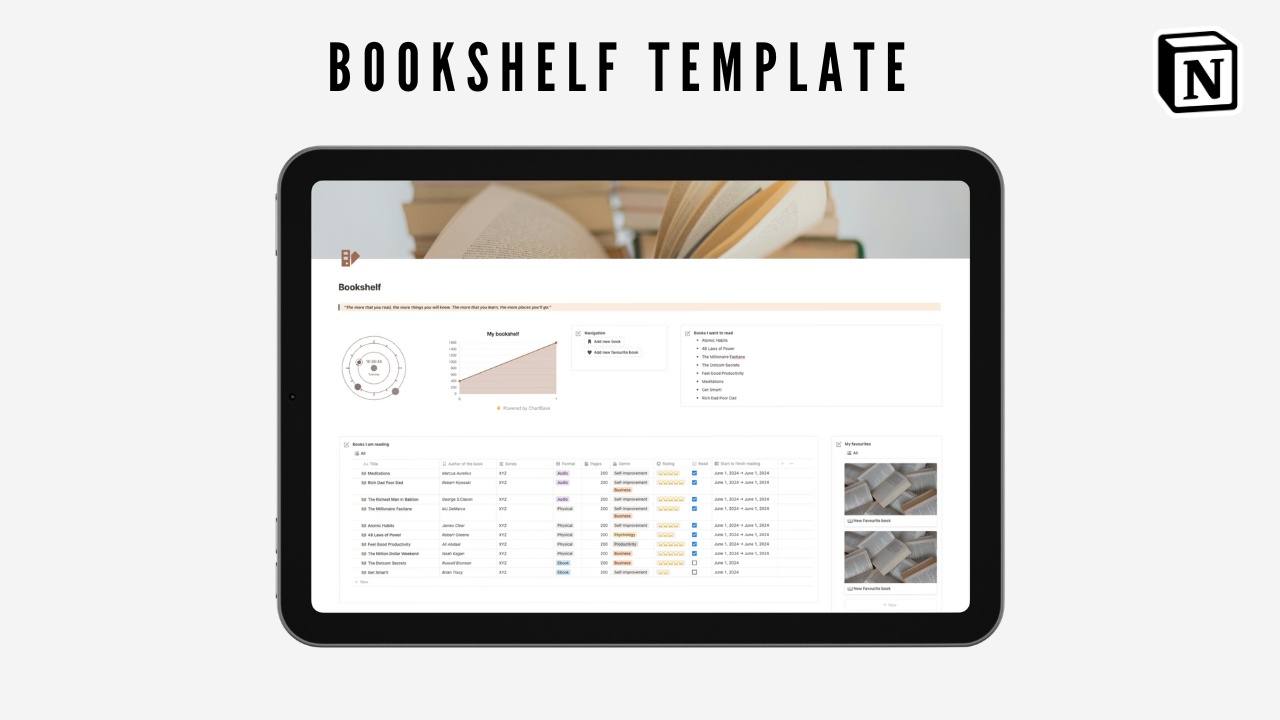 Notion Bookshelf template gallery image