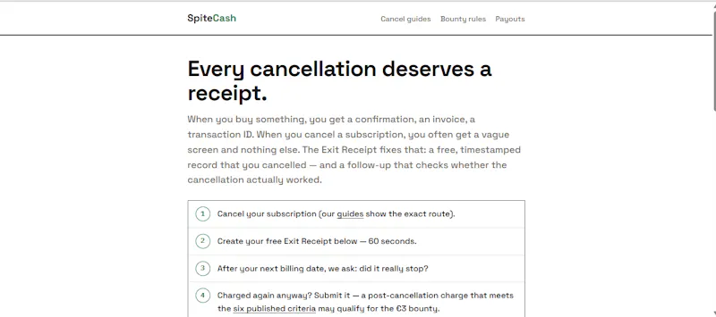 SpiteCash screenshot 2