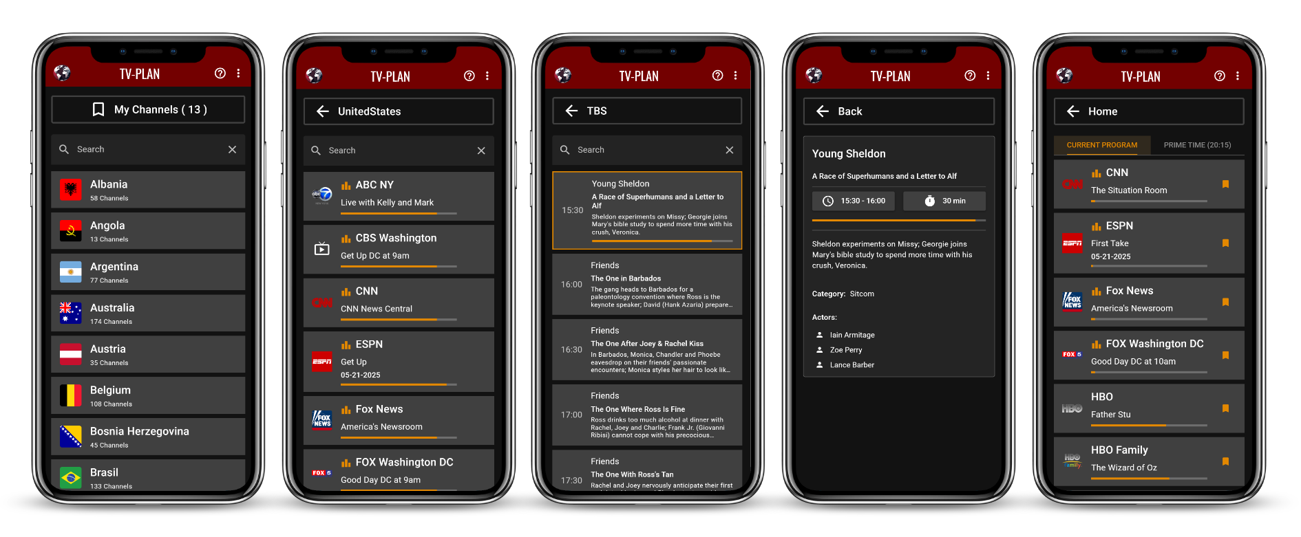 TV-Plan - worldwide tv program guide with api and user based lists media 5