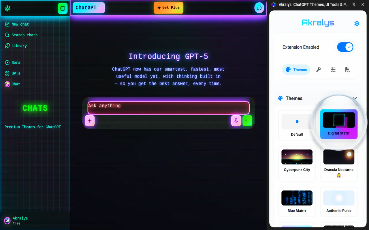 ChatGPT Custom Premium Themes & UI Tools gallery image