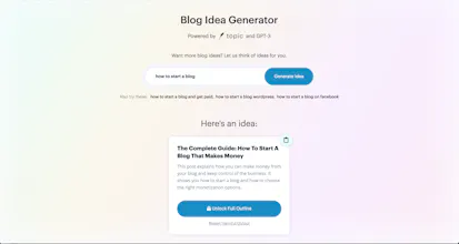 GPT-3 Blog Idea Generator gallery image