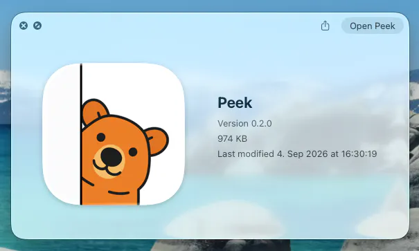 Peek — a minimal macOS window switcher gallery image