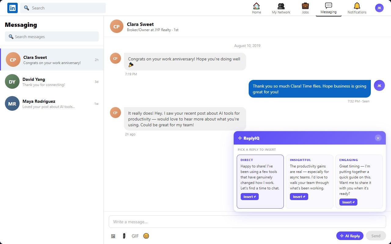 ReplyIQ – LinkedIn AI Assistant gallery image