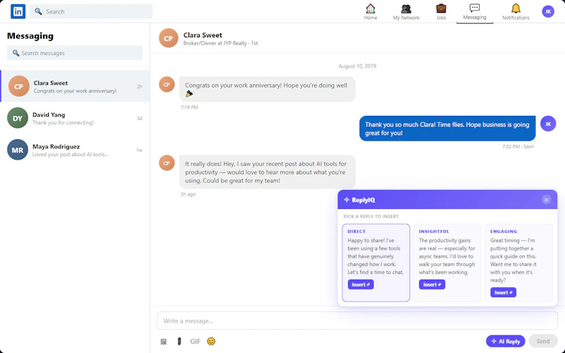 ReplyIQ – LinkedIn AI Assistant screenshot 3