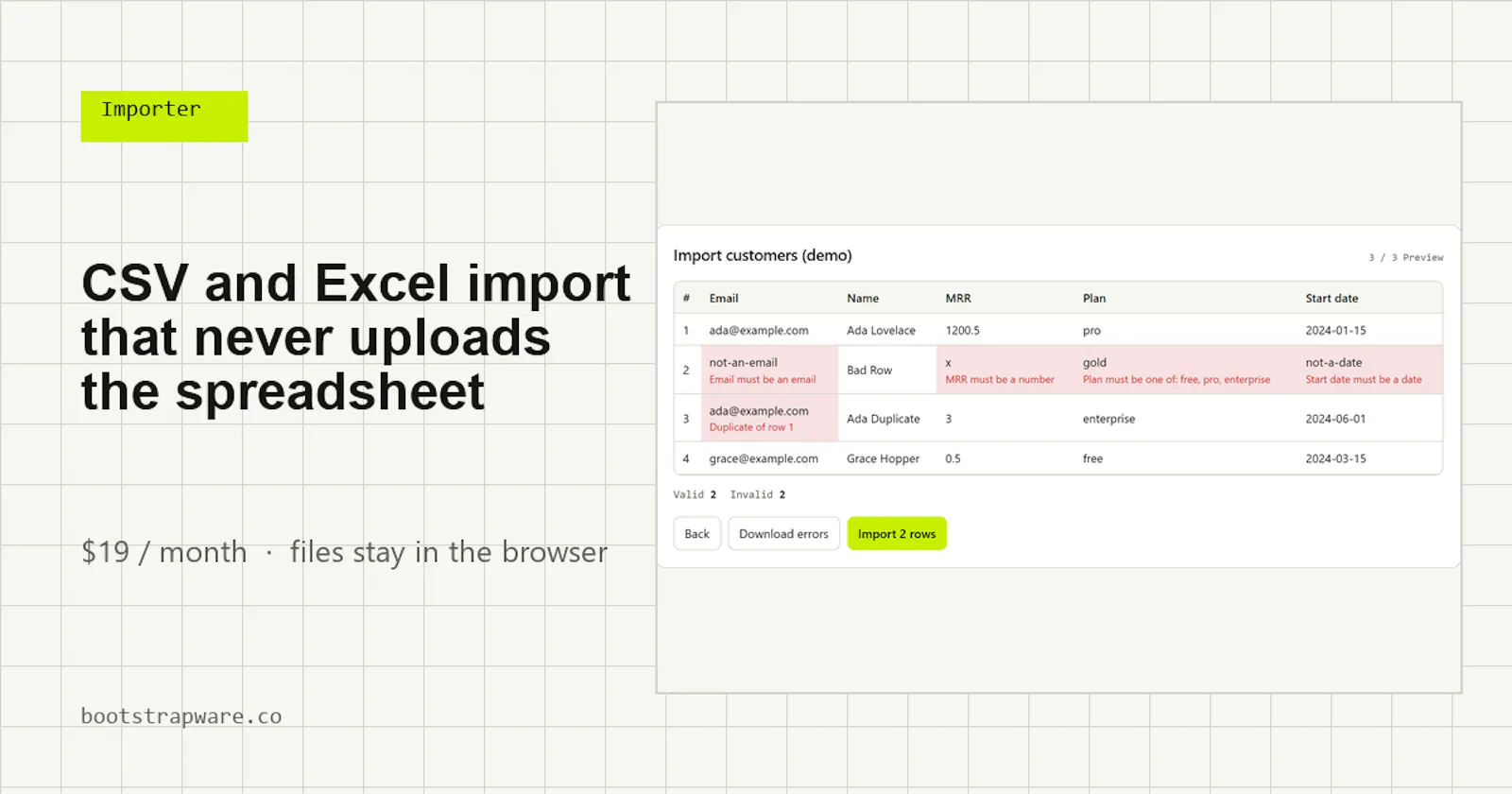 Bootstrapware Importer screenshot 1