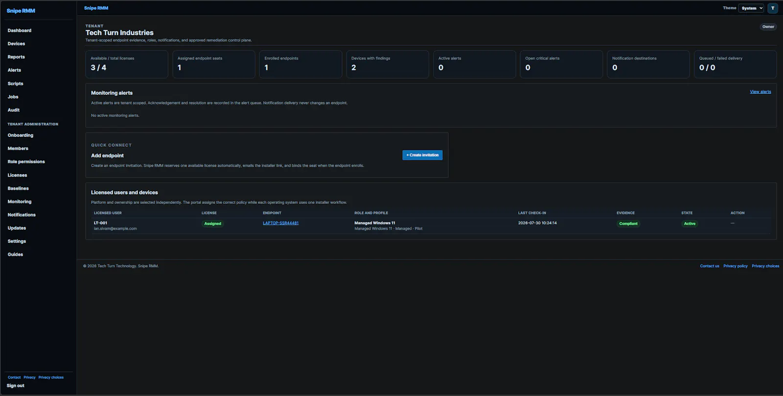 Snipe RMM screenshot 2