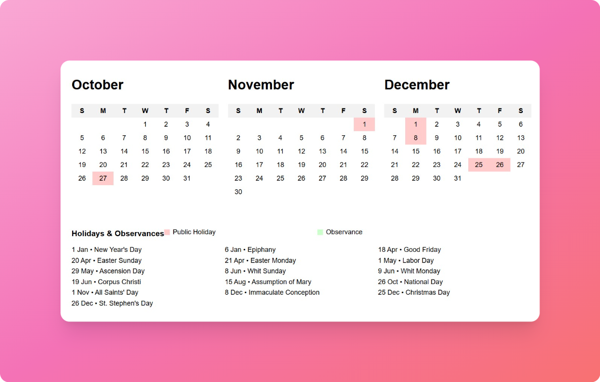 Kalender 2025 - Gemakkelijkste manier om de kalender van 2025 van elk land te bekijken media 3