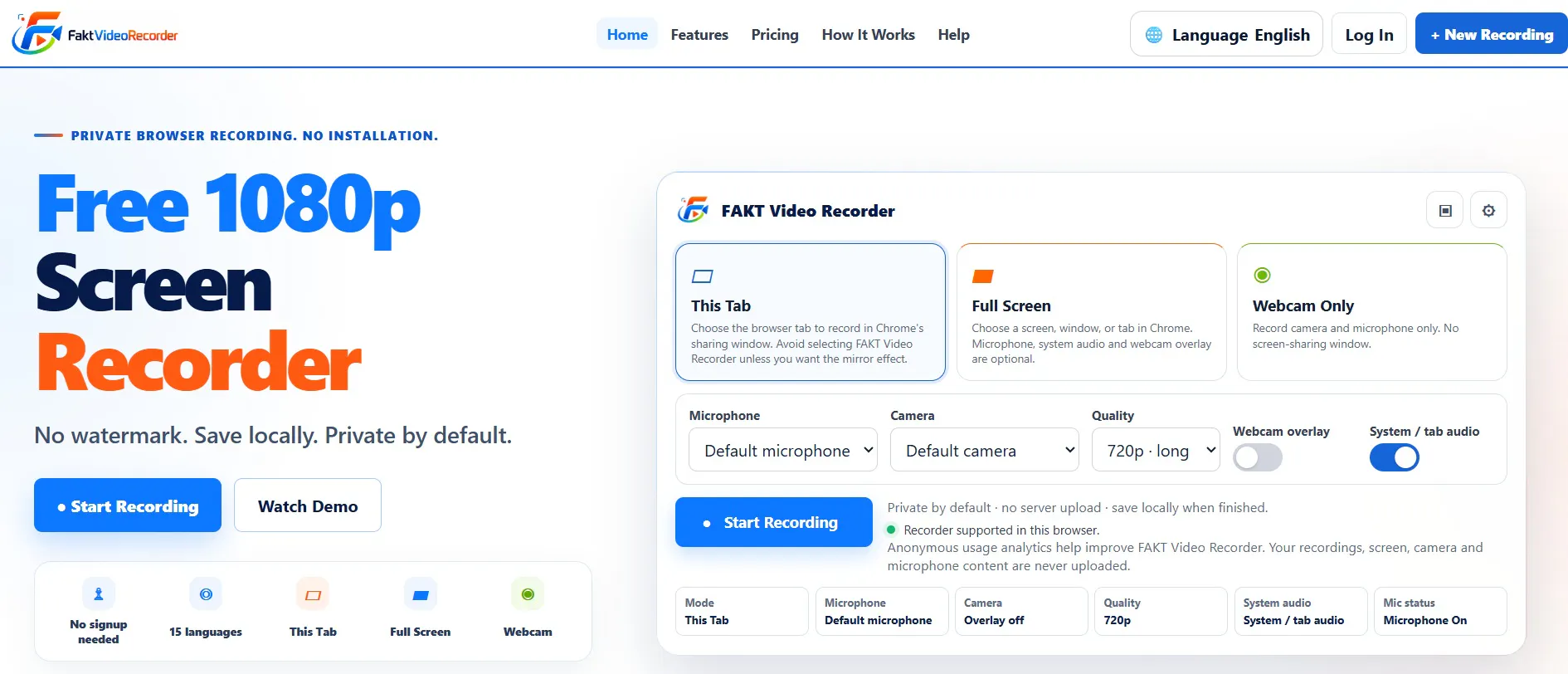 FAKT Video Recorder screenshot
