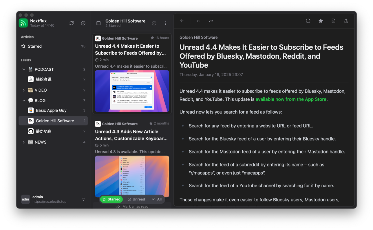 Media Netflix - Tuy nhiên, một frontend dựa trên web khác cho miniflux 4