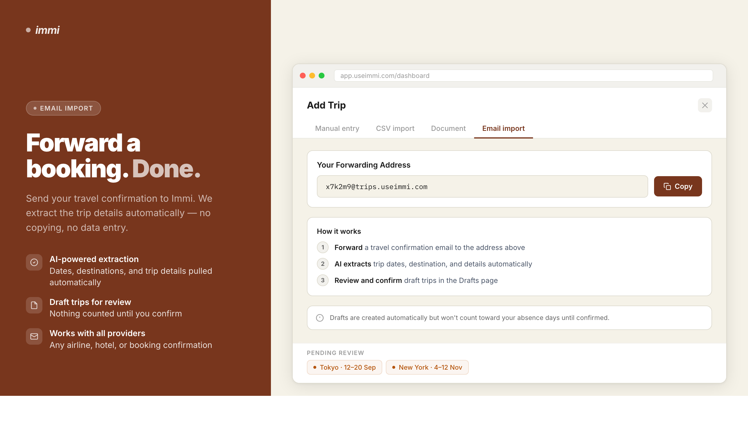 Immi - Screenshot 2 showing product features and functionality