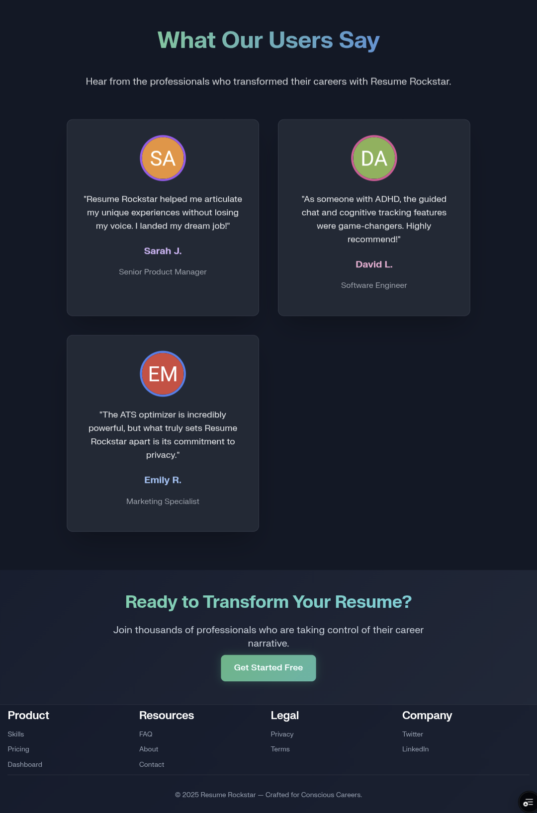 Resume Rockstar - Main product screenshot demonstrating key features and user interface