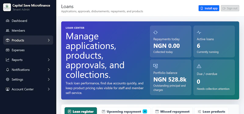 Microfinance Solution screenshot 2