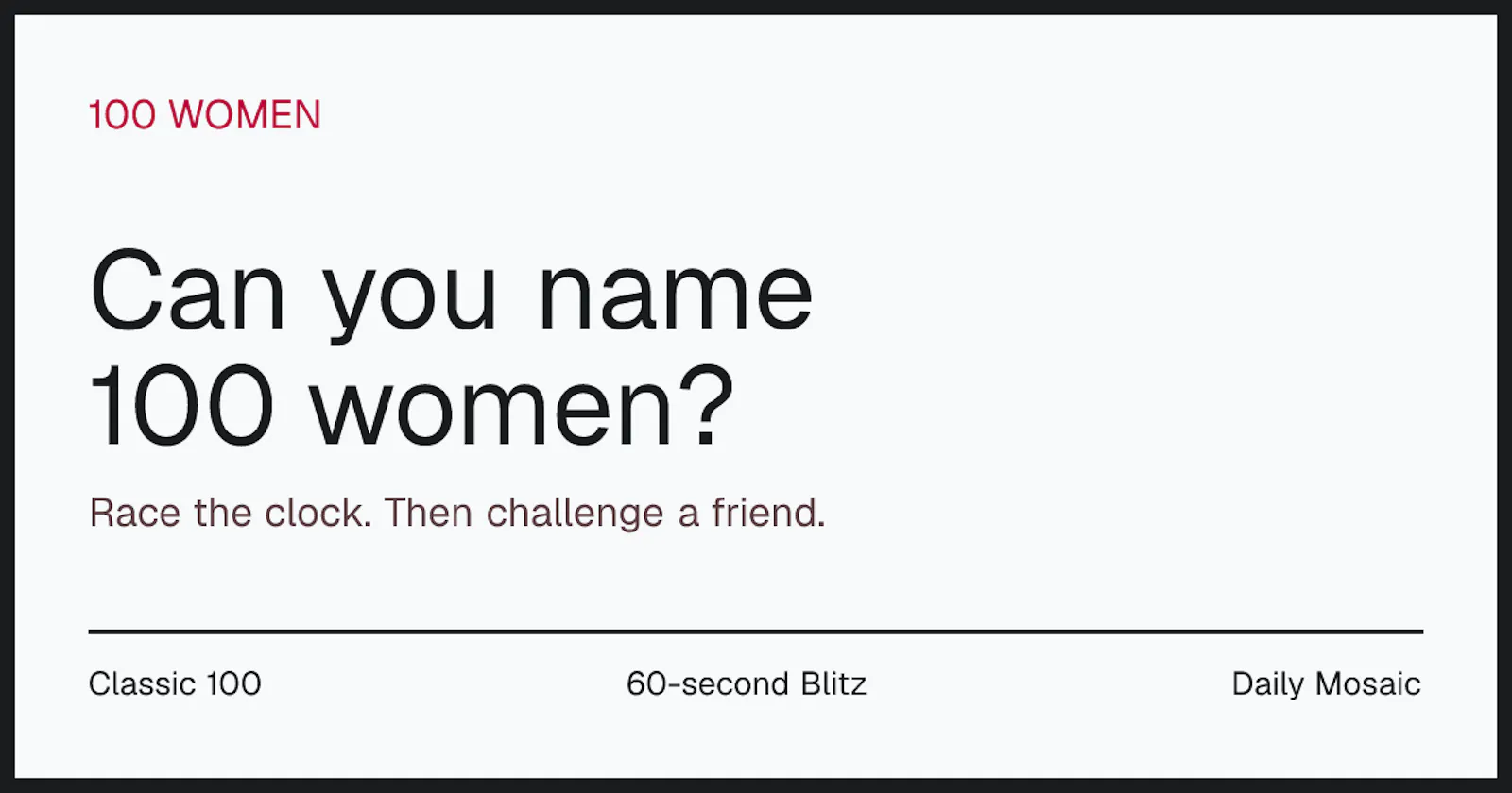 Name 100 Women Game screenshot 1