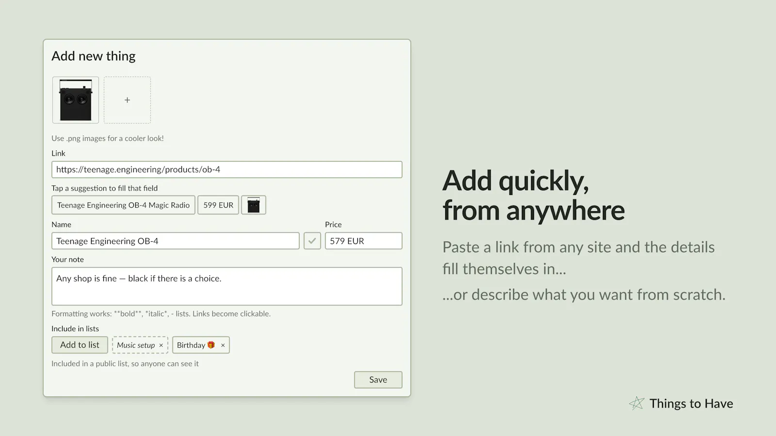 Things To Have screenshot 3