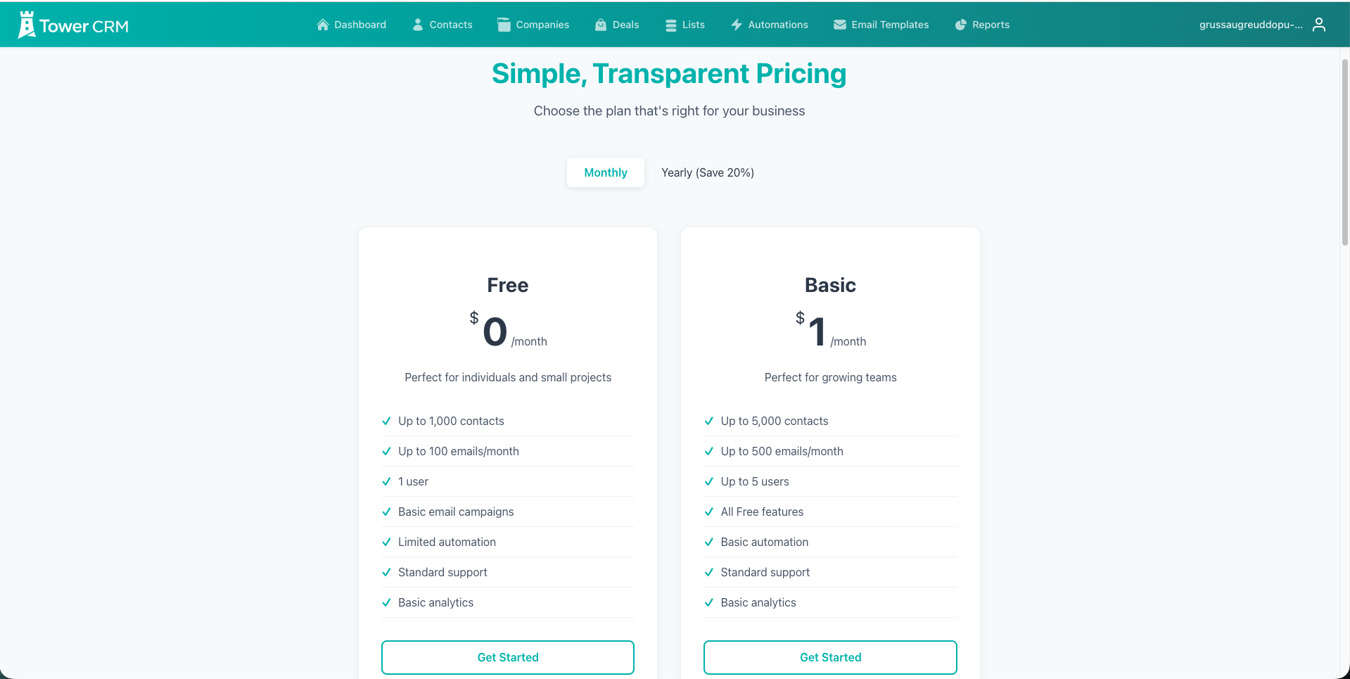 Tower CRM - Screenshot 4 showing product features and functionality