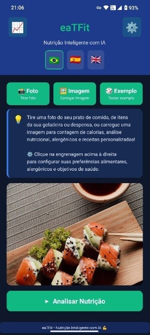 EatFit - AI Calorie Tracker - Main product screenshot demonstrating key features and user interface