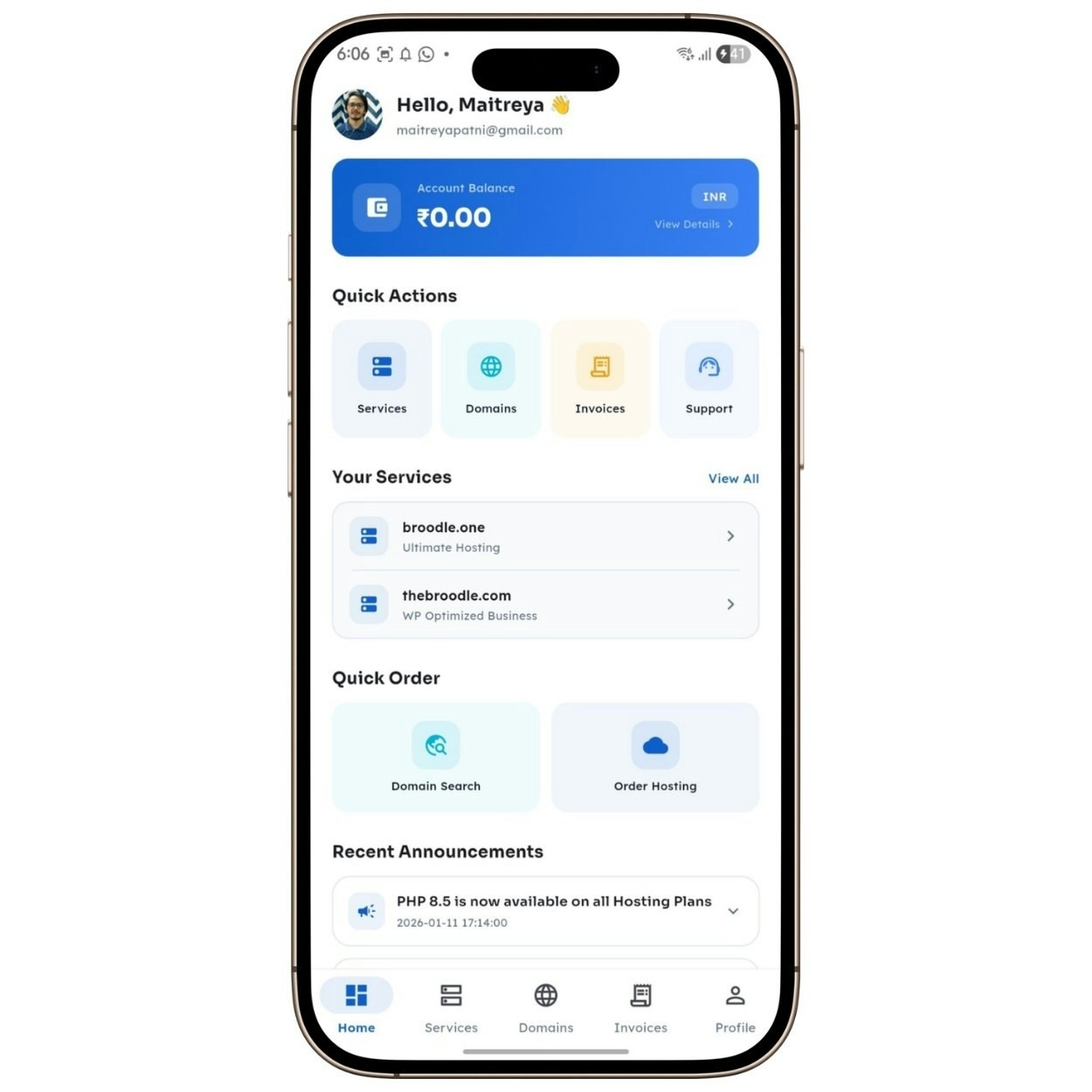 WHMCS Client Area App for Android & iOS gallery image