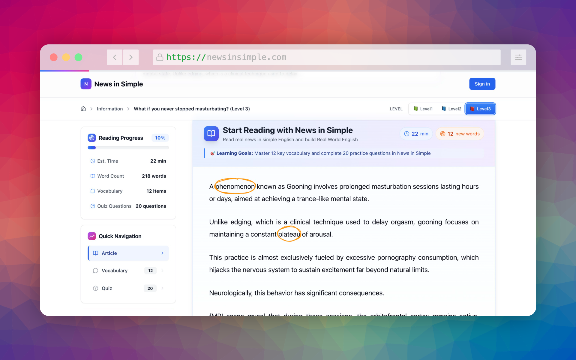 News in Simple - Screenshot 5 showing product features and functionality