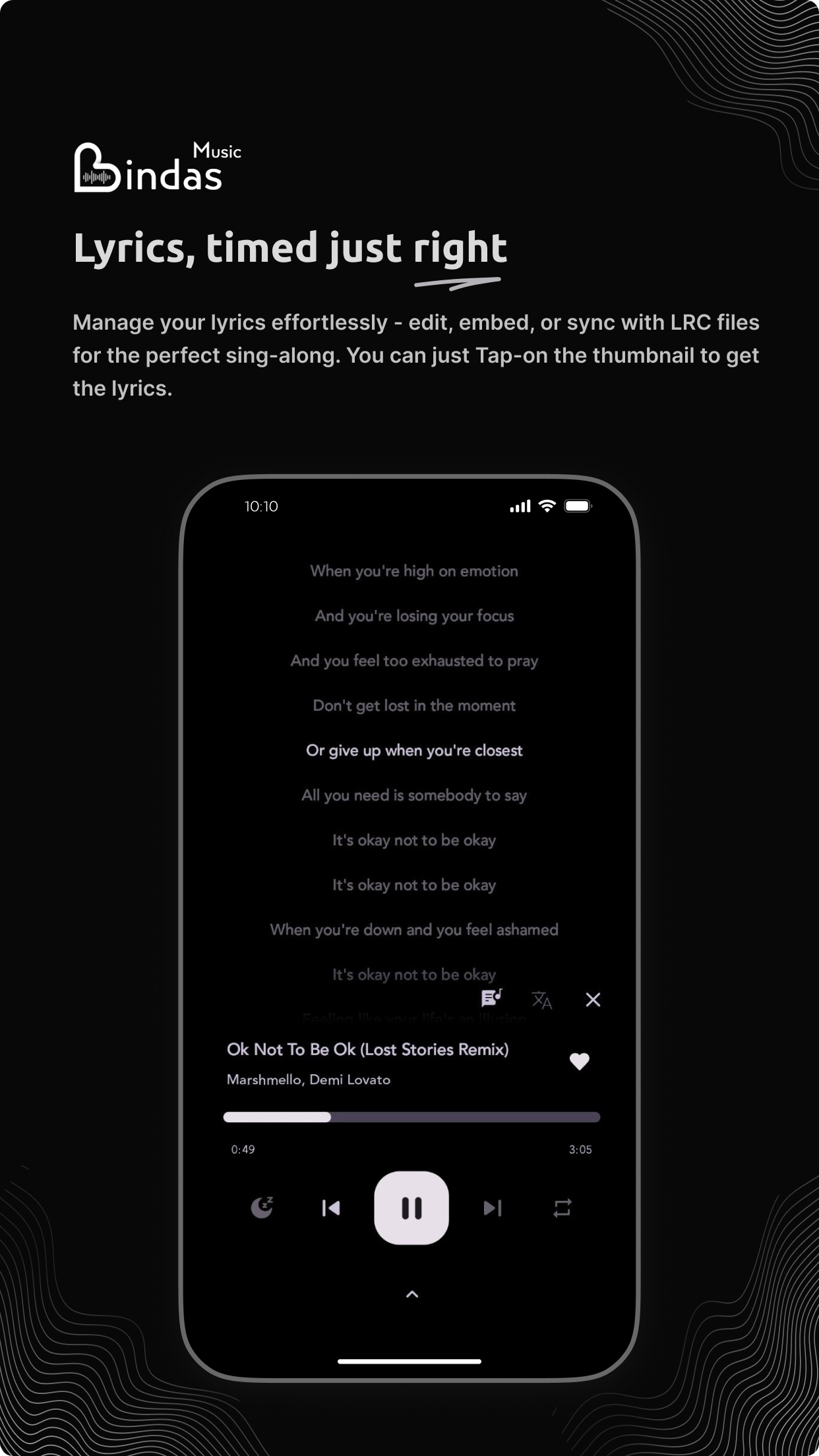 Bindas Music - Screenshot 5 showing product features and functionality