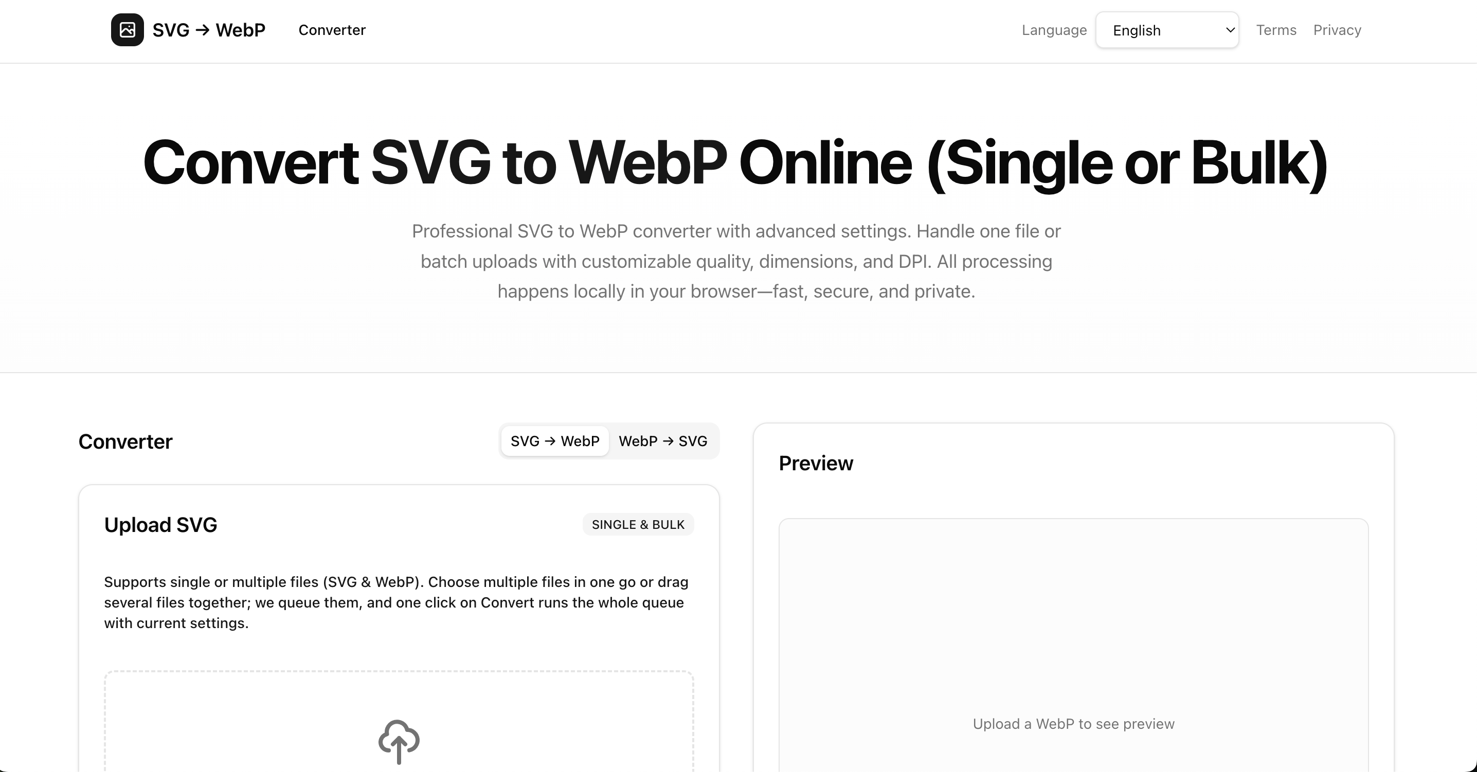 SVG to WebP Converter gallery image