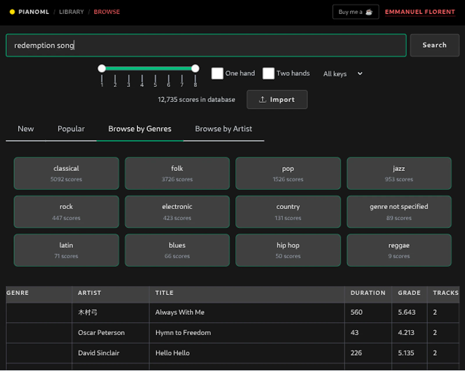 PianoML screenshot 2