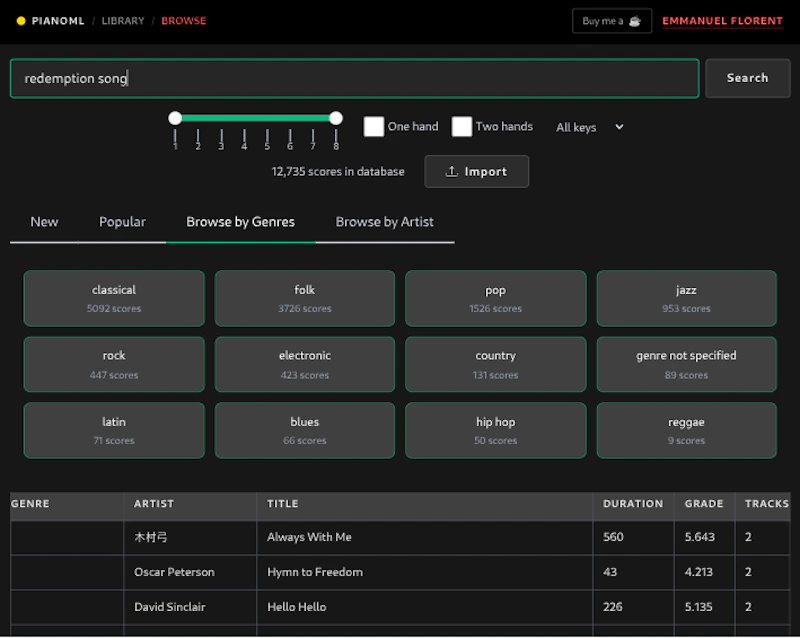 PianoML screenshot 2