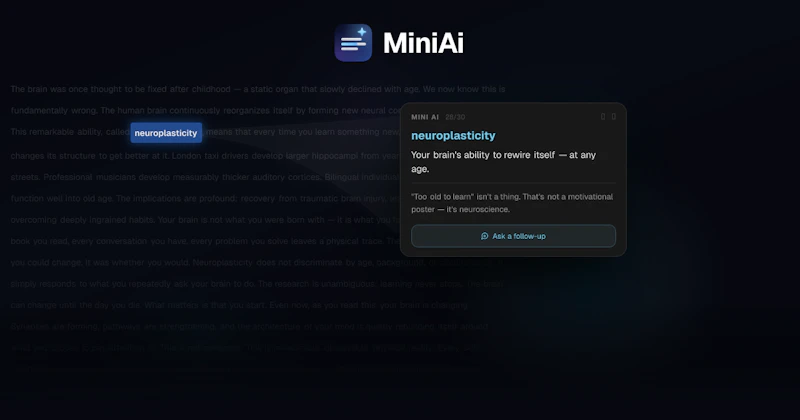 MiniAi screenshot 1