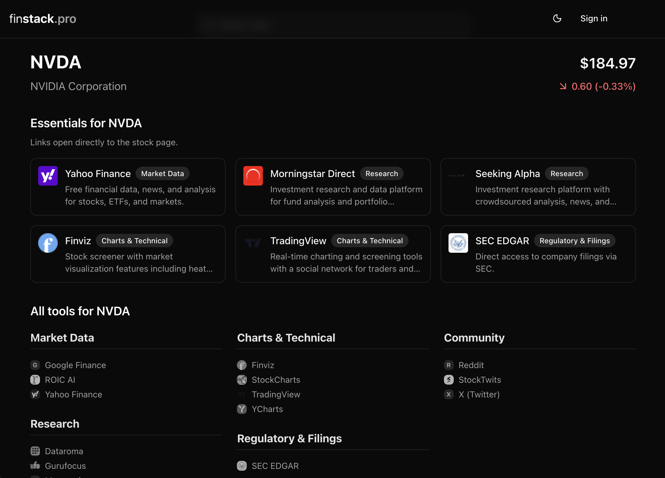 finstack.pro - Screenshot 2 showing product features and functionality