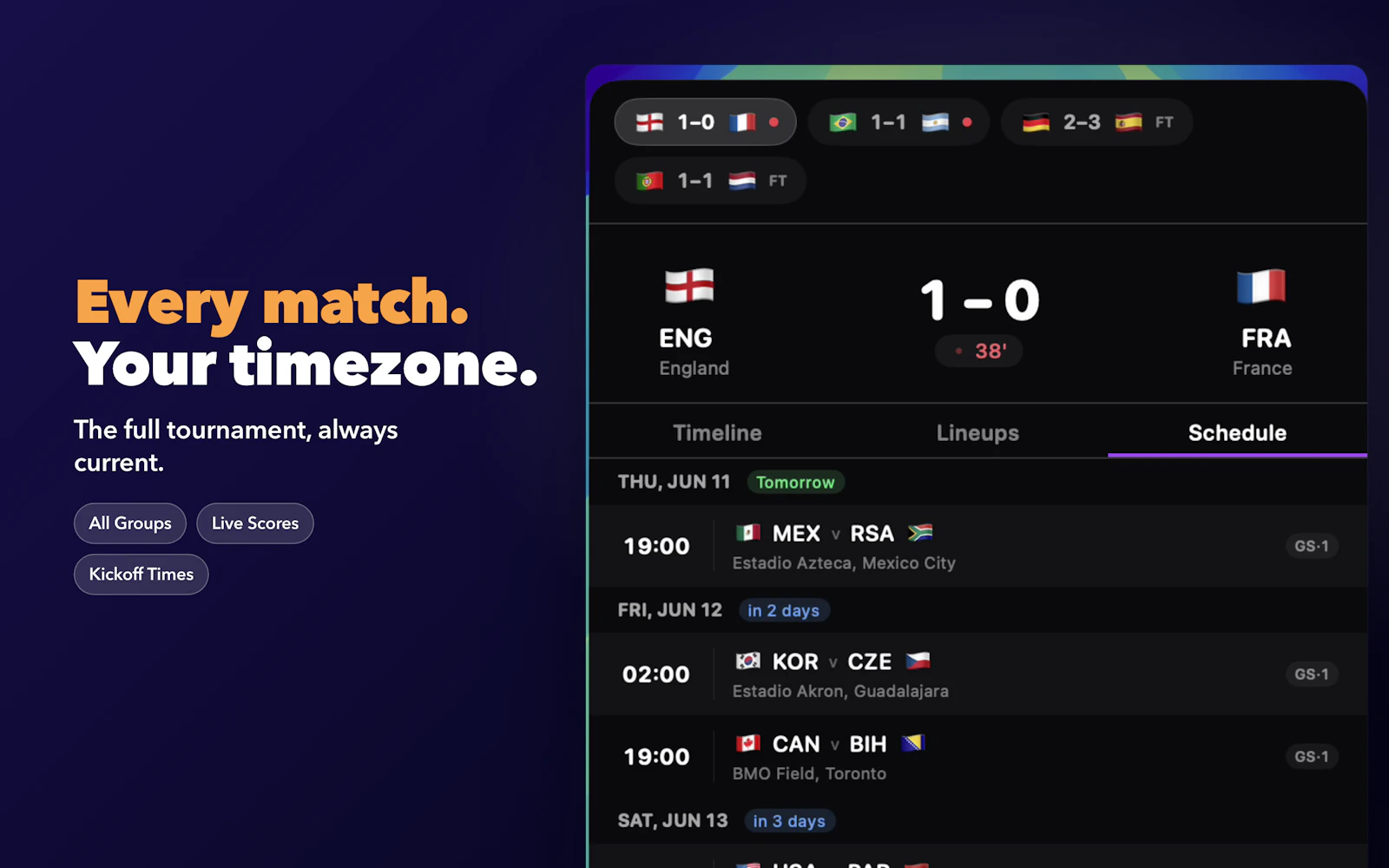 KickPulse: Live Football App screenshot 1