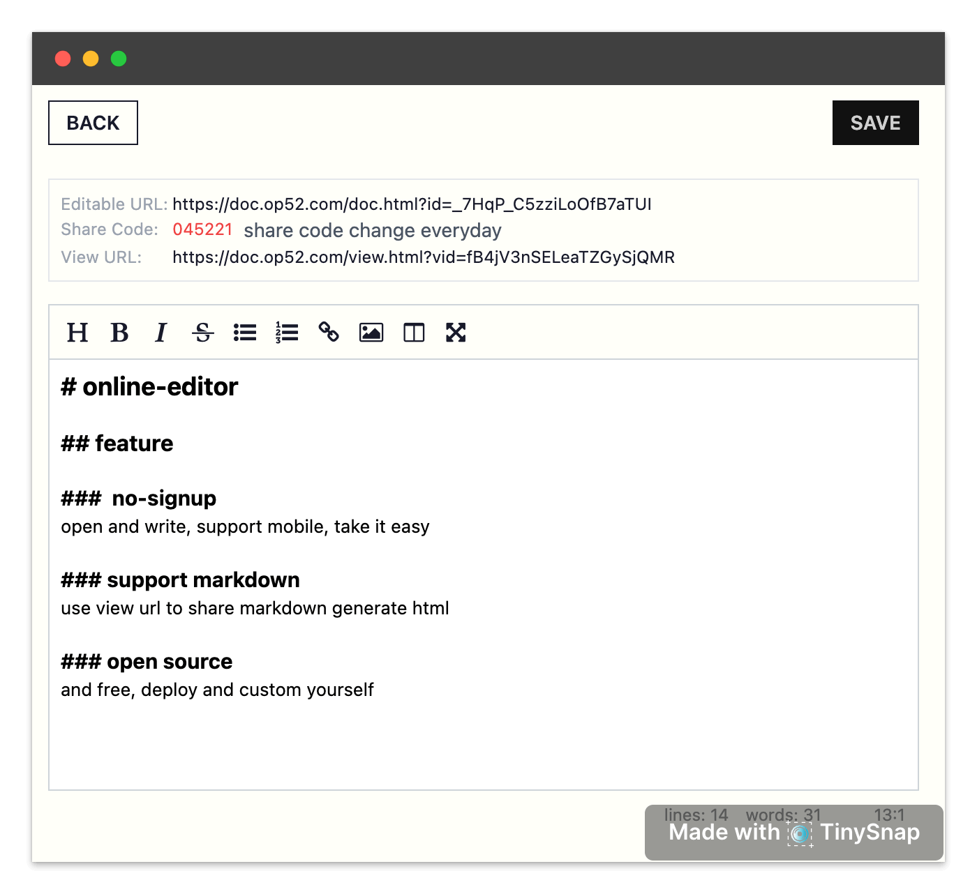 Éditeur en ligne sans signature