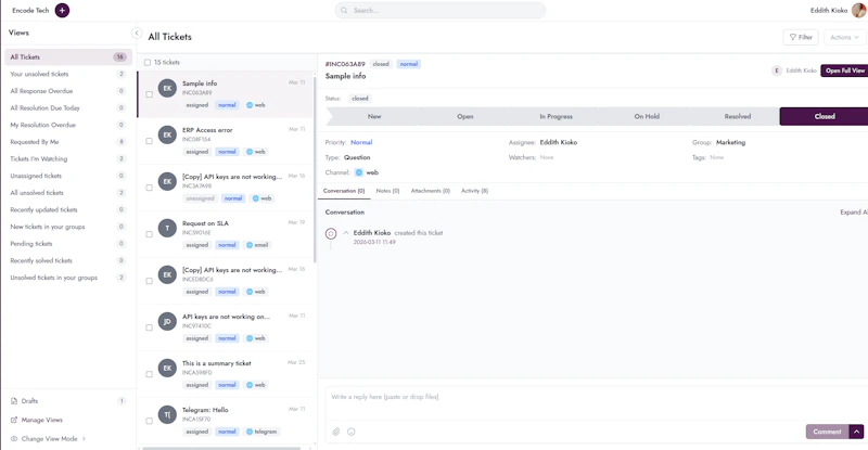 Imaradesk Ticketing System screenshot 3