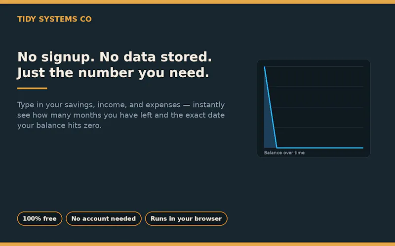 Savings Runway Calculator screenshot 1