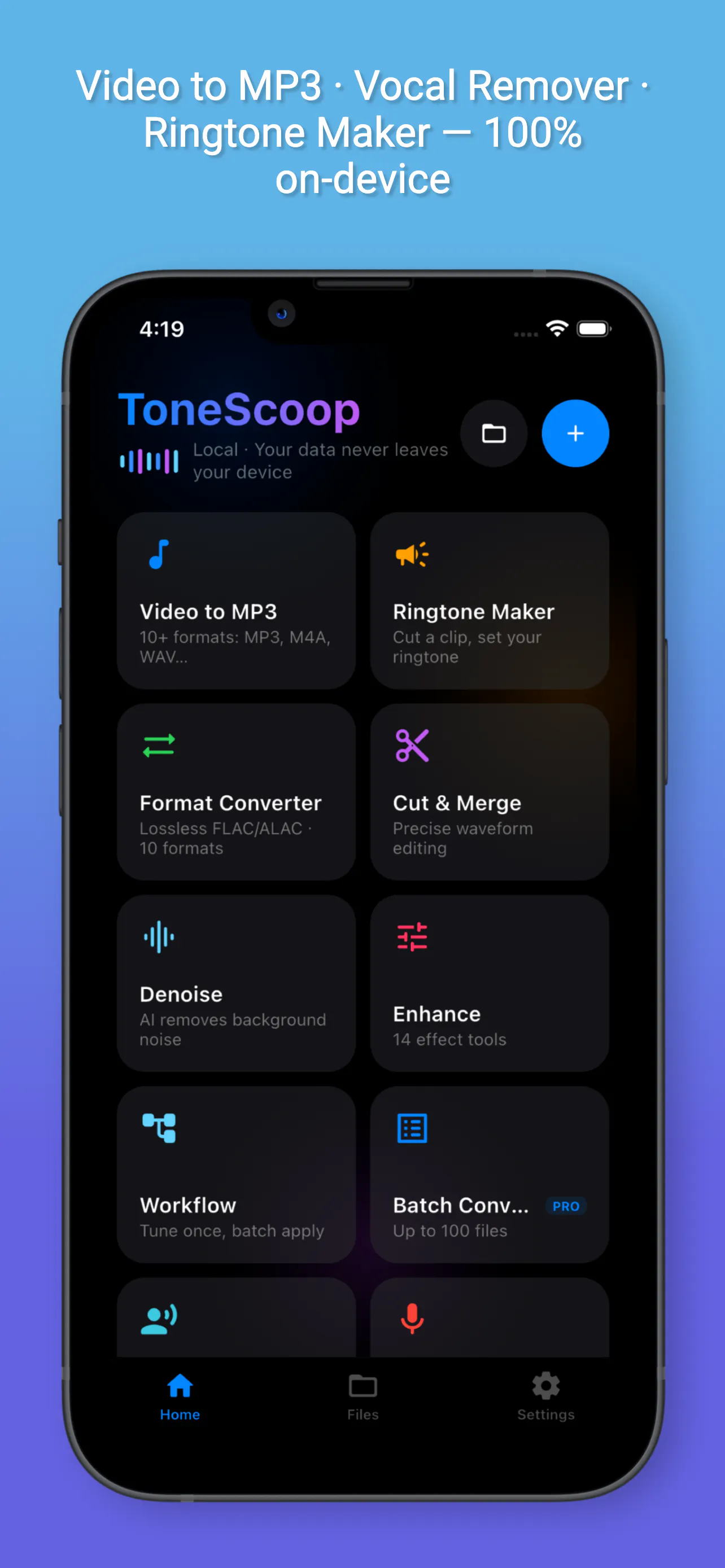 ToneScoop – On-device Video to MP3 gallery image